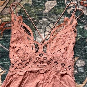 Free People Pink Lace Maxi Dress